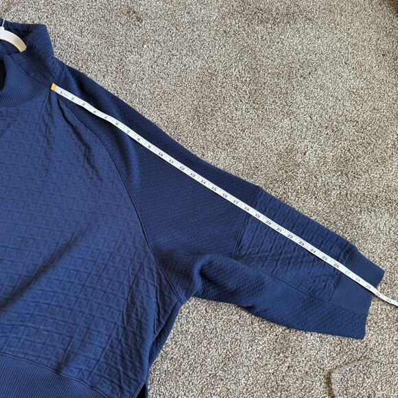 Women Yoga Nike Therma-Fit Mock Neck Long Sleeve Pullover Sweater Navy Blue XXL - Picture 4 of 8